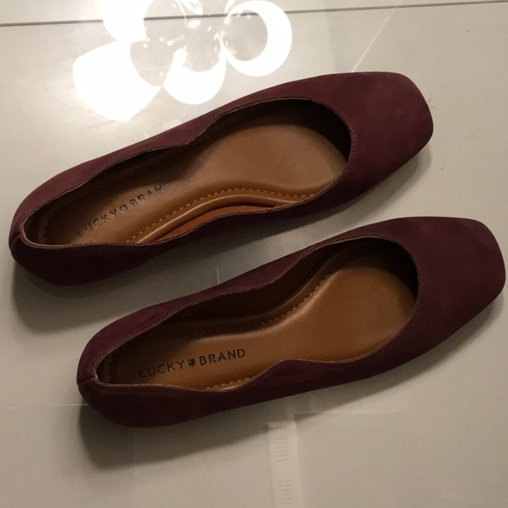 Lucky Brand Pink Flats (Suede) 9M